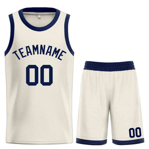 Custom Cream Navy Classic Sets Bull Basketball Jersey