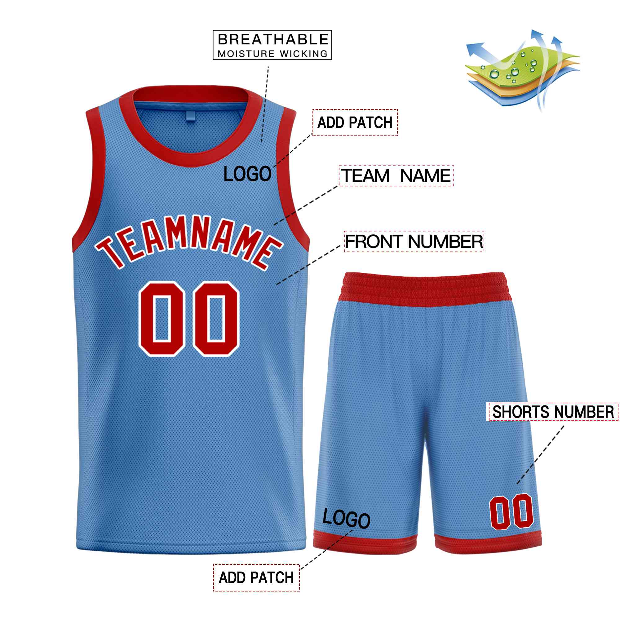 Custom Light Blue Maroon-White Bull Classic Sets Basketball Jersey