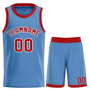 Custom Light Blue Maroon-White Bull Classic Sets Basketball Jersey