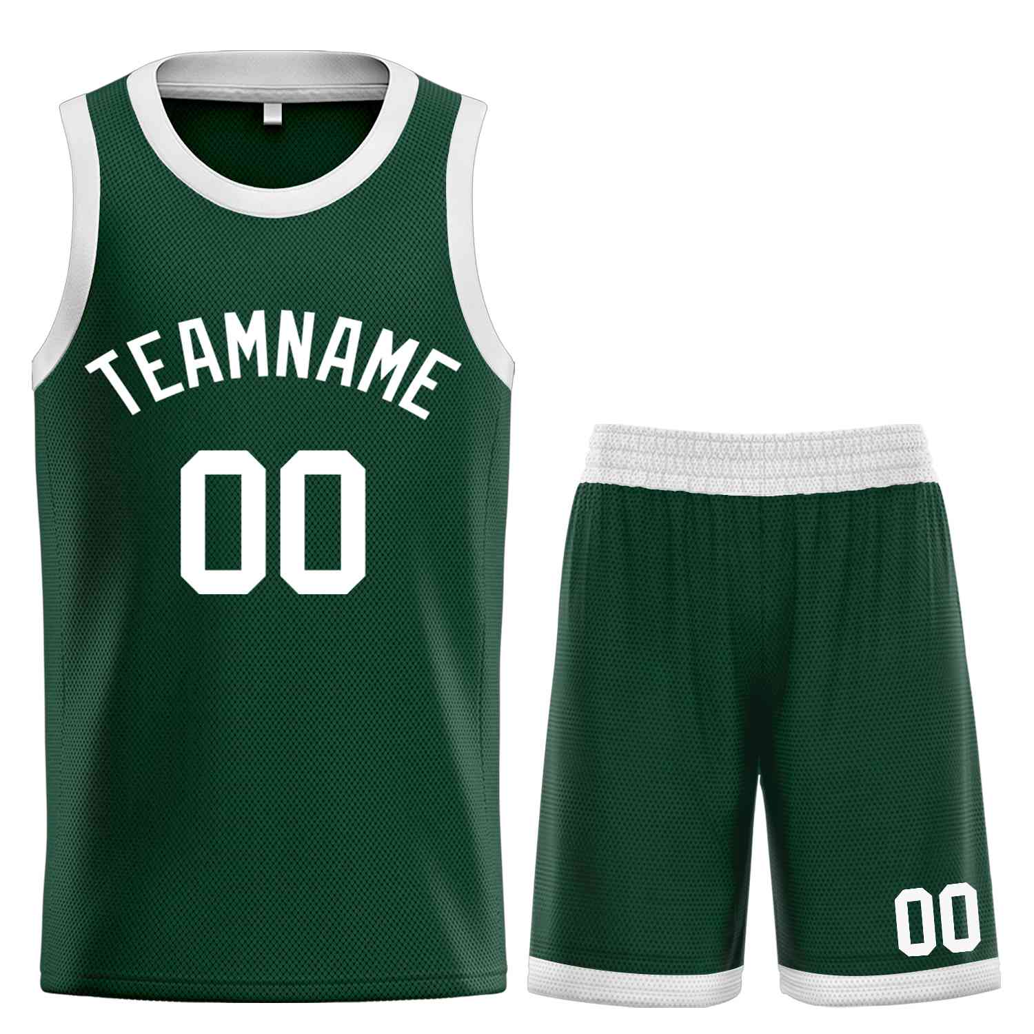 Custom Hunter Green WhiteBull Classic Sets Curved Basketball Jersey