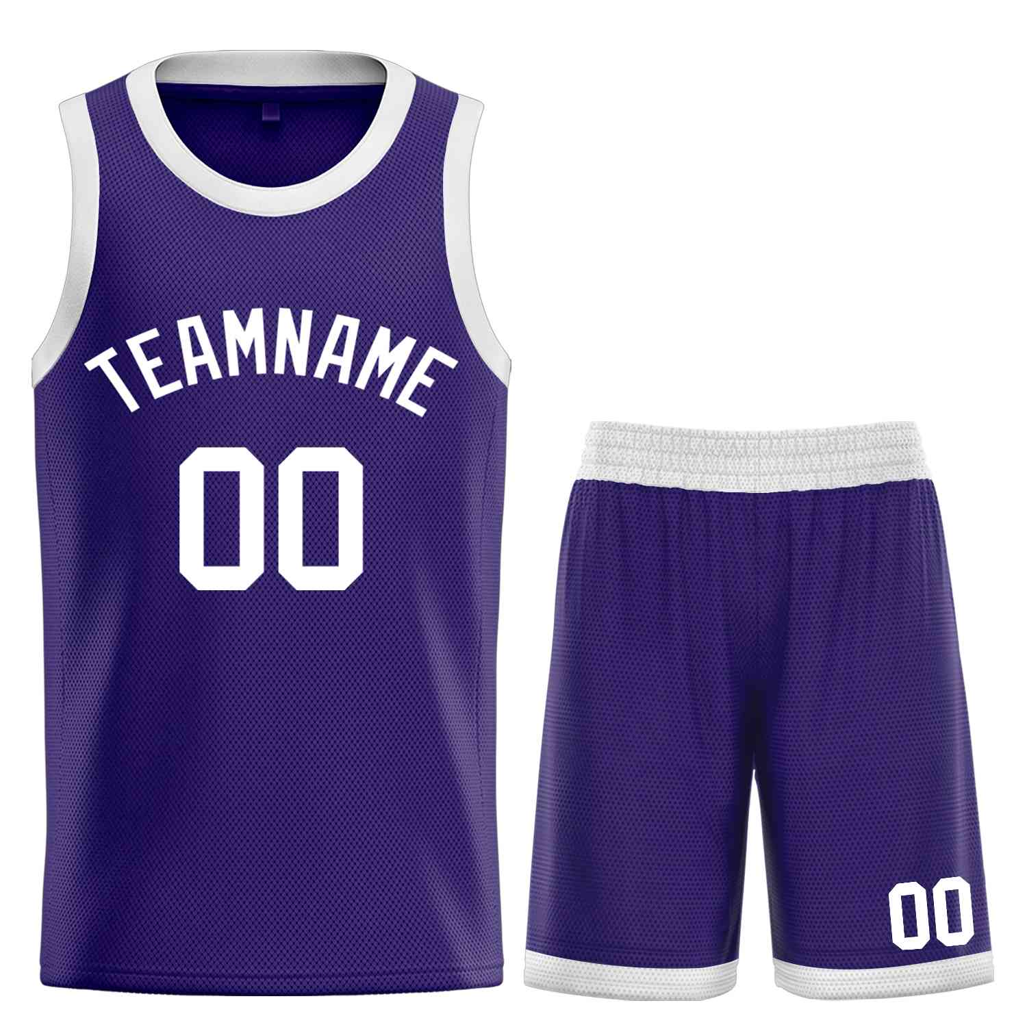 Custom Purple White-Bull Classic Sets Curved Basketball Jersey