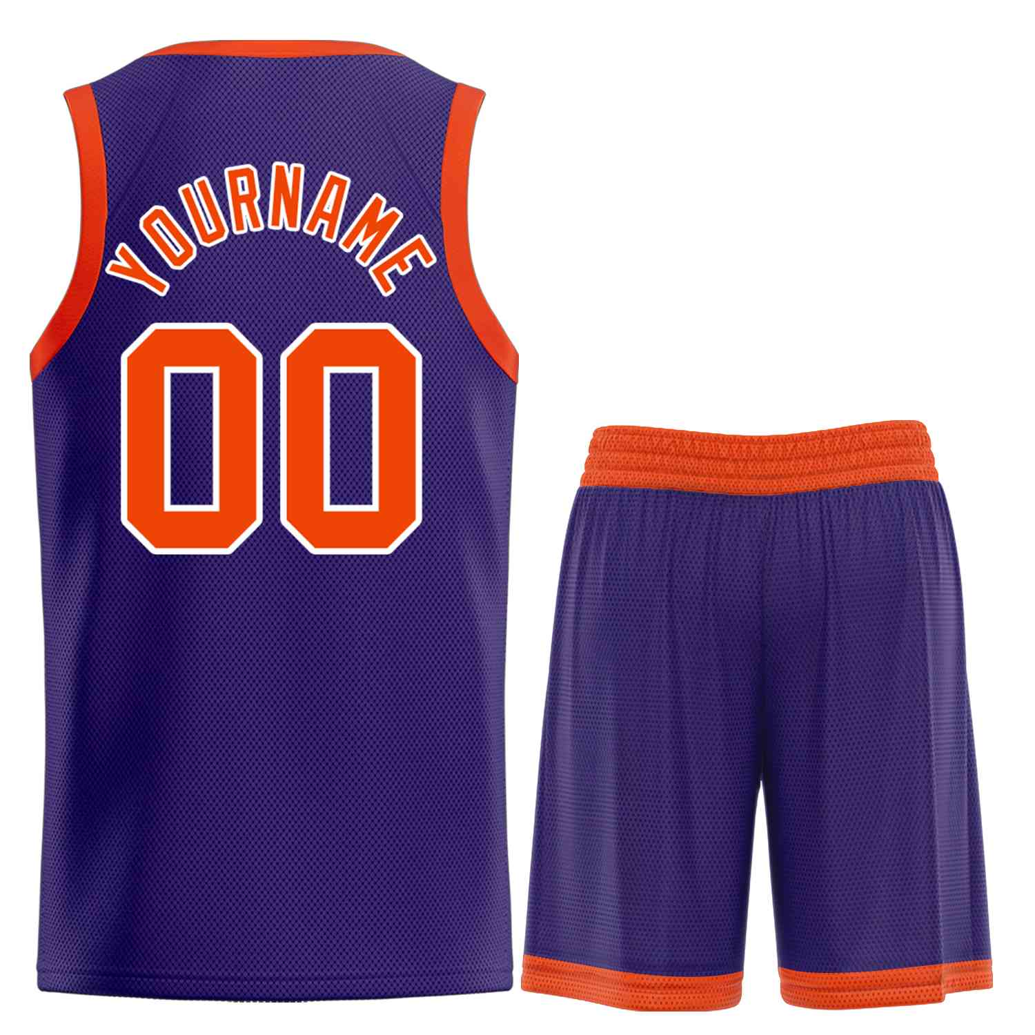 Custom Purple Orange-White Bull Classic Sets Curved Basketball Jersey