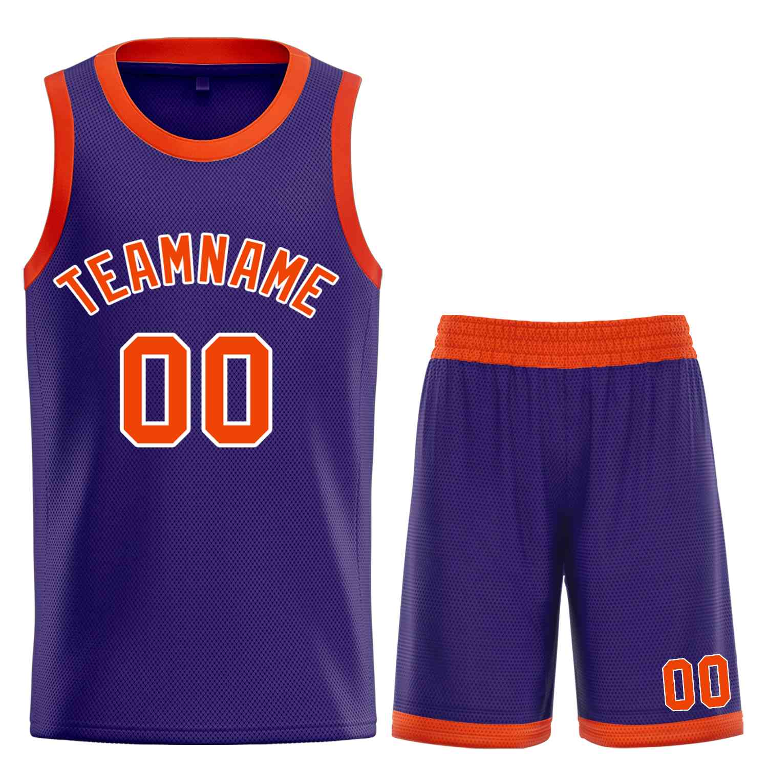 Maillot de basket-ball incurvé personnalisé, violet, Orange-blanc, ensembles classiques de taureau