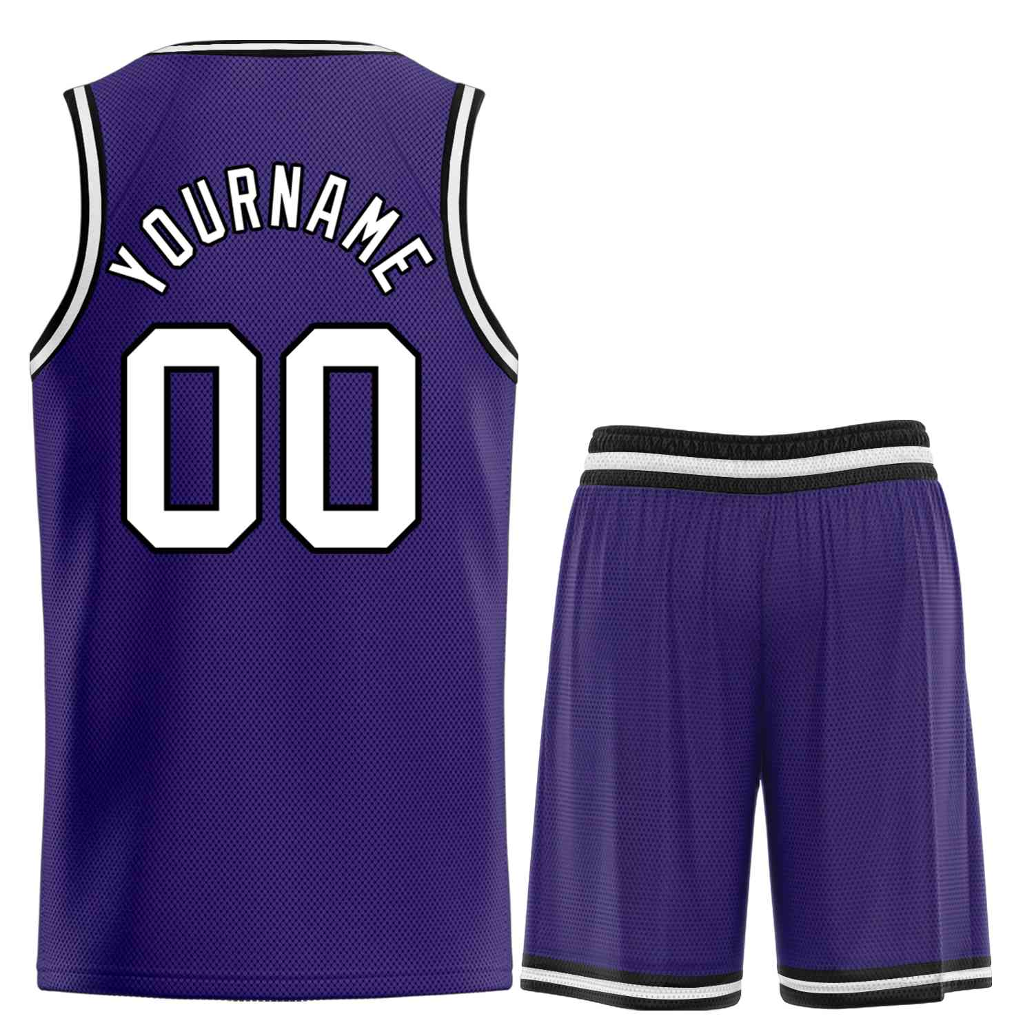 Maillot de basket-ball incurvé personnalisé, violet, blanc et noir, ensembles classiques de taureau