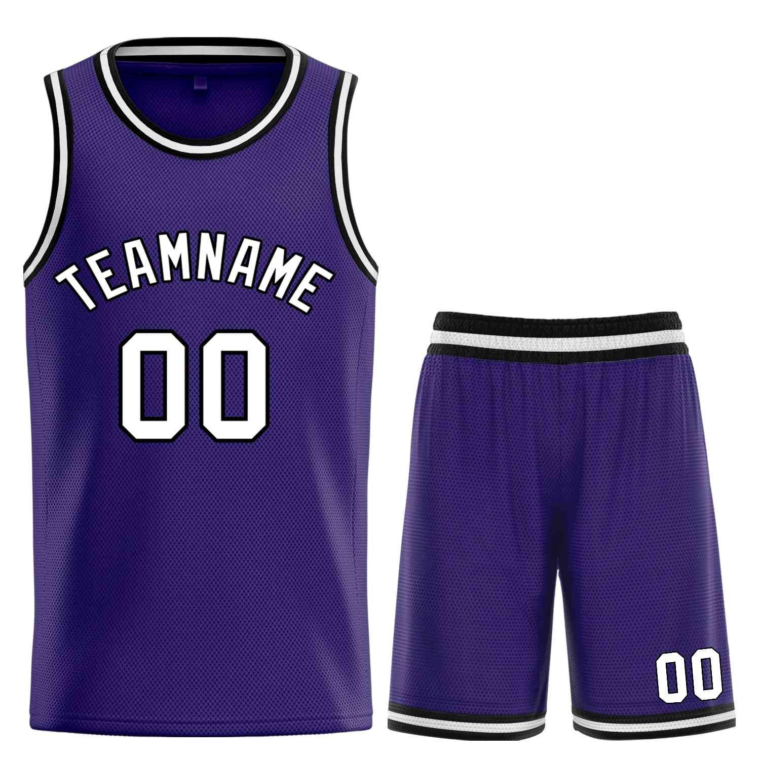 Custom Purple White-Black Bull Classic Sets Curved Basketball Jersey