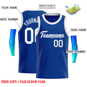 Custom Royal White Classic Tops Casual Basketball Jersey