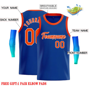 Custom Royal Orange-White Classic Tops Casual Basketball Jersey