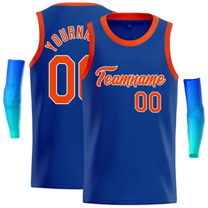 Custom Royal Orange-White Classic Tops Casual Basketball Jersey