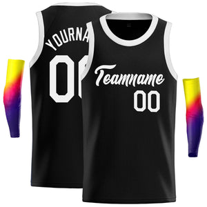 Maillot de basket-ball décontracté, personnalisé, noir et blanc, hauts classiques