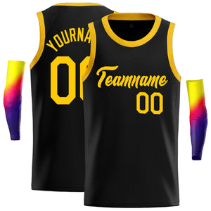 Maillot de basket-ball décontracté, haut classique jaune noir personnalisé