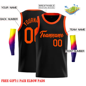 Custom Black Orange Classic Tops Casual Basketball Jersey