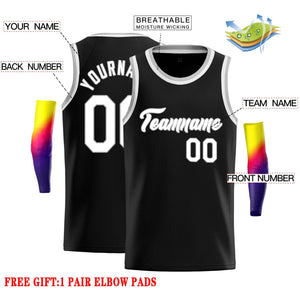 Custom Black White-Gray Classic Tops Casual Basketball Jersey