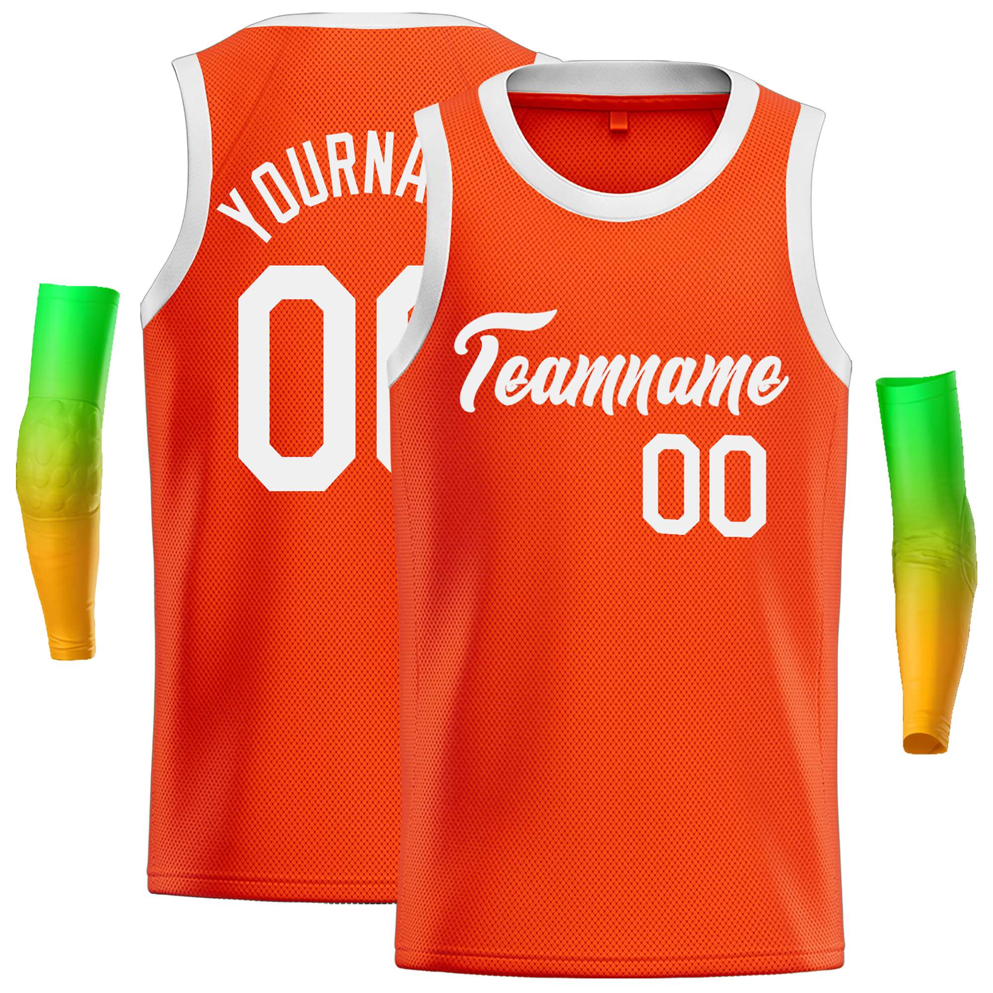 Custom Orange White Classic Tops Casual Basketball Jersey