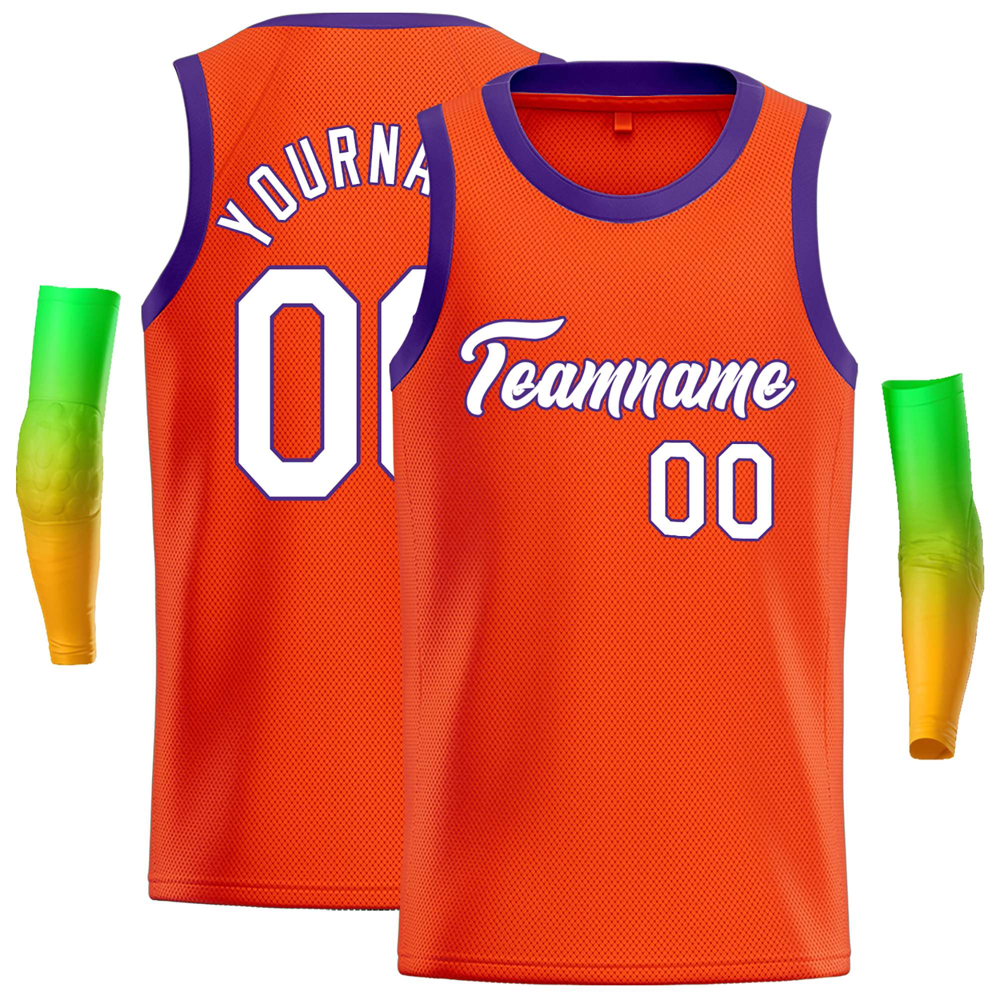 Custom Orange White-Royal Classic Tops Casual Basketball Jersey