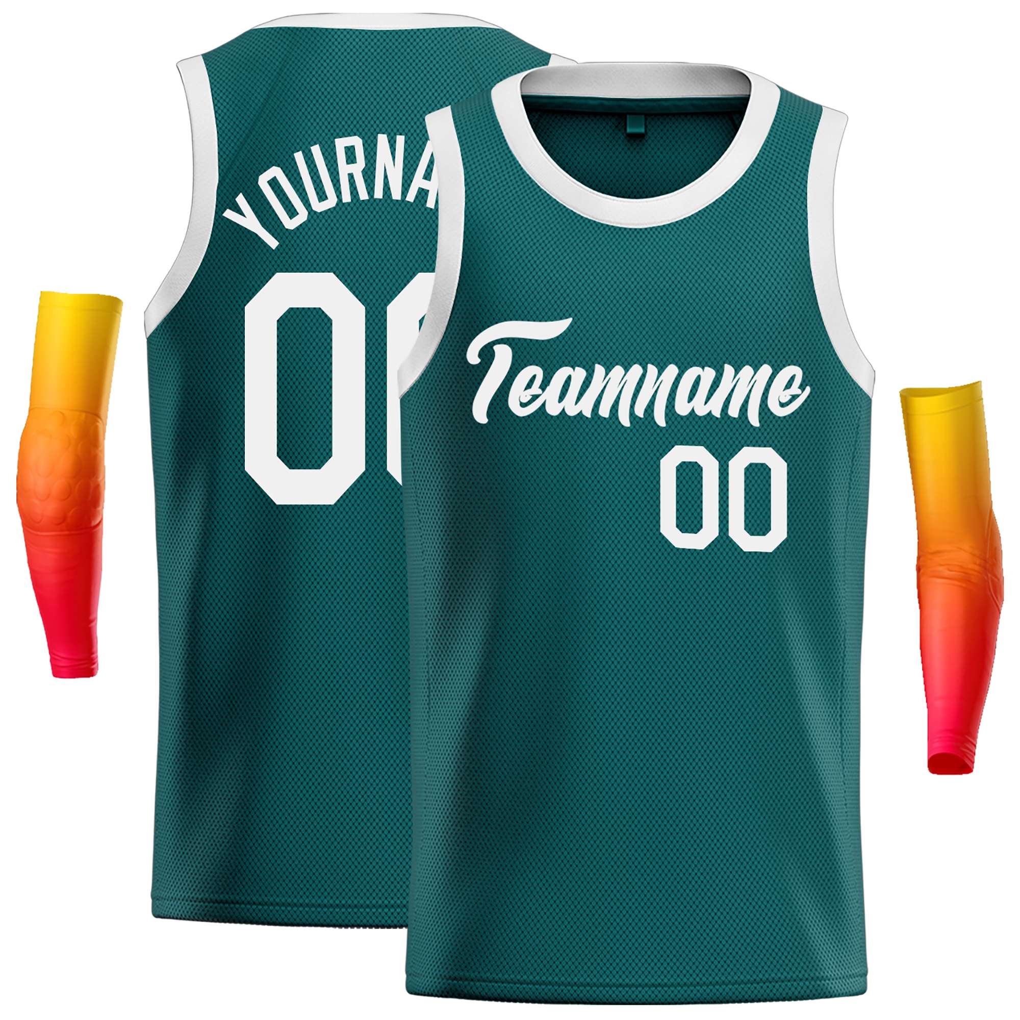 Maillot de basket-ball décontracté, personnalisé, blanc Aqua, hauts classiques