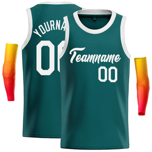 Maillot de basket-ball décontracté, personnalisé, blanc Aqua, hauts classiques