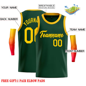 Custom Green Yellow Classic Tops Casual Basketball Jersey