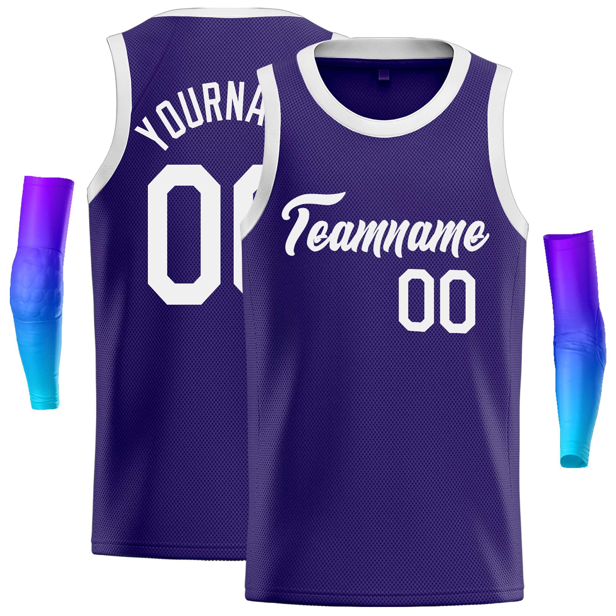 Custom Purple White Classic Tops Casual Basketball Jersey