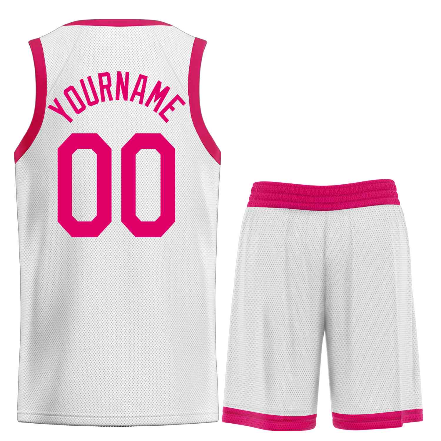 Uniforme de sport de guérison rose blanc personnalisé, ensembles classiques de maillot de basket-ball