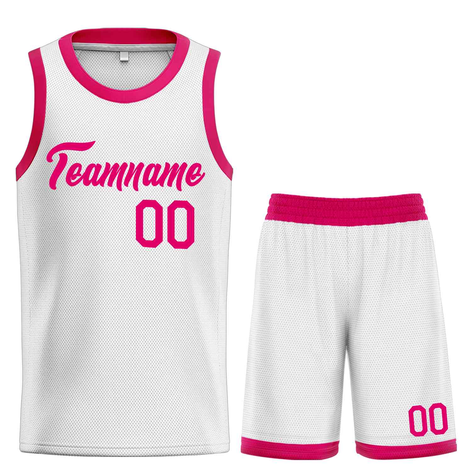 Uniforme de sport de guérison rose blanc personnalisé, ensembles classiques de maillot de basket-ball