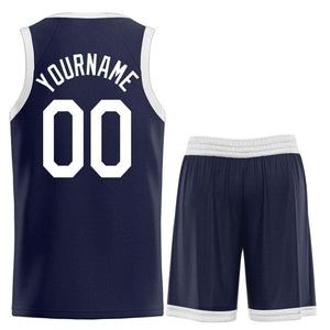 Custom Navy WhiteHeal Sports Uniform Classic Sets Basketball Jersey