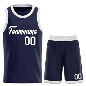 Uniforme de sport personnalisé Navy WhiteHeal, ensembles classiques, maillot de basket-ball