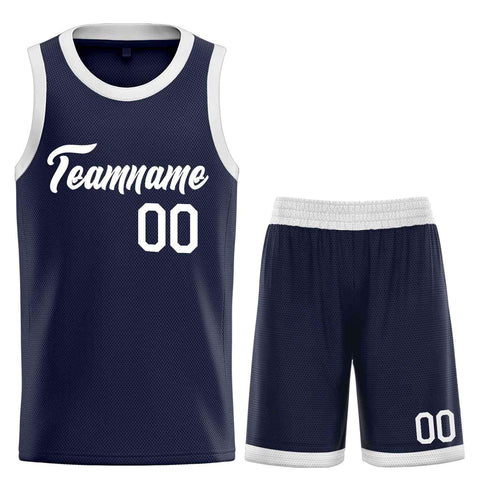 Custom Navy WhiteHeal Sports Uniform Classic Sets Basketball Jersey