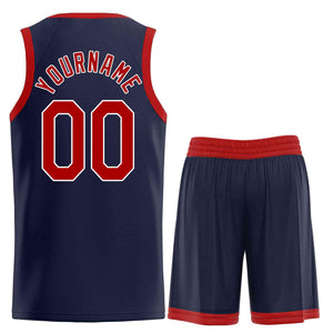 Uniforme de sport de guérison personnalisé marine marron-blanc, ensembles classiques, maillot de basket-ball