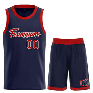 Uniforme de sport de guérison personnalisé marine marron-blanc, ensembles classiques, maillot de basket-ball