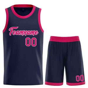 Custom Navy Pink Heal Sports Uniform Classic Sets Basketball Jersey