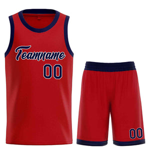 Custom Red Navy Heal Sports Uniform Classic Sets Basketball Jersey