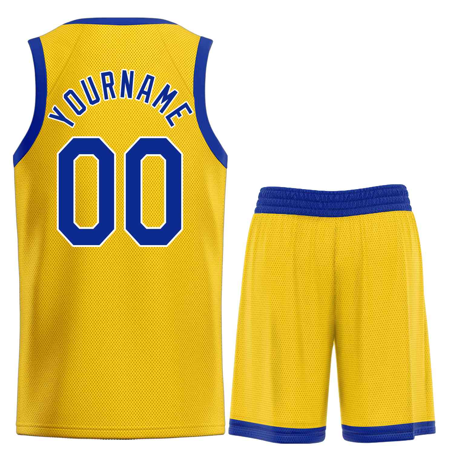 Uniforme de sport de guérison jaune Royal-blanc personnalisé, ensembles classiques, maillot de basket-ball