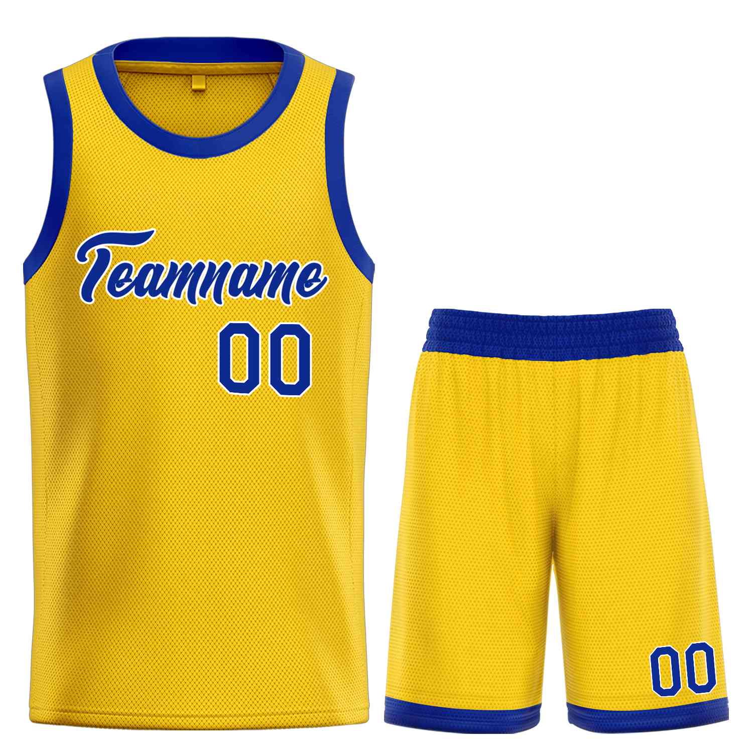 Uniforme de sport de guérison jaune Royal-blanc personnalisé, ensembles classiques, maillot de basket-ball