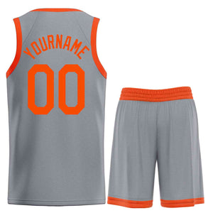 Uniforme de sport de guérison Orange gris foncé personnalisé, ensembles classiques, maillot de basket-ball