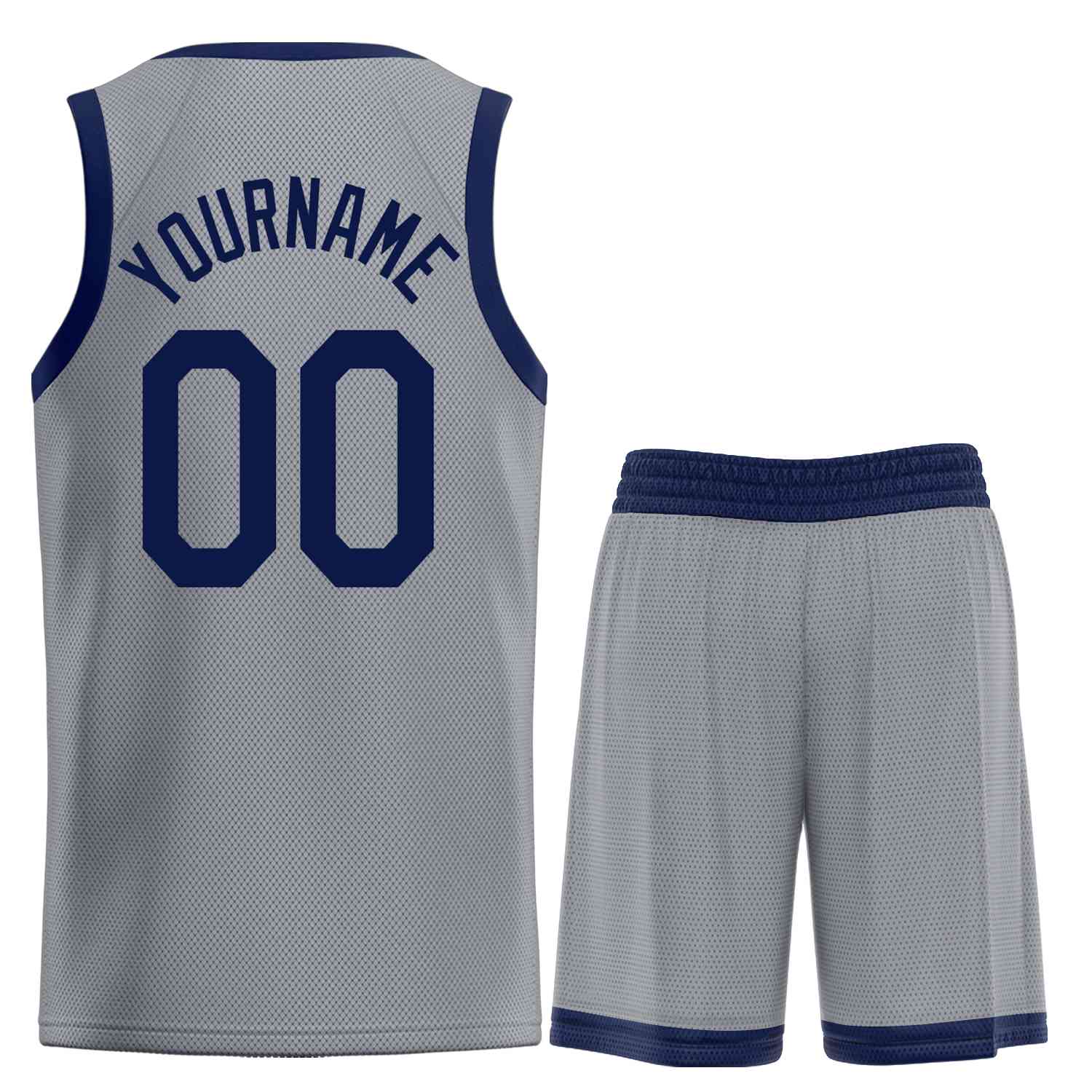 Uniforme de sport de guérison de la marine gris foncé personnalisé, ensembles classiques de maillot de basket-ball