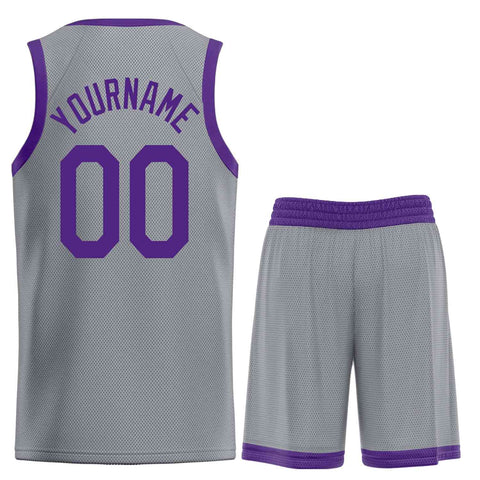 Custom Dark Gray Purple Heal Sports Uniform Classic Sets Basketball Jersey