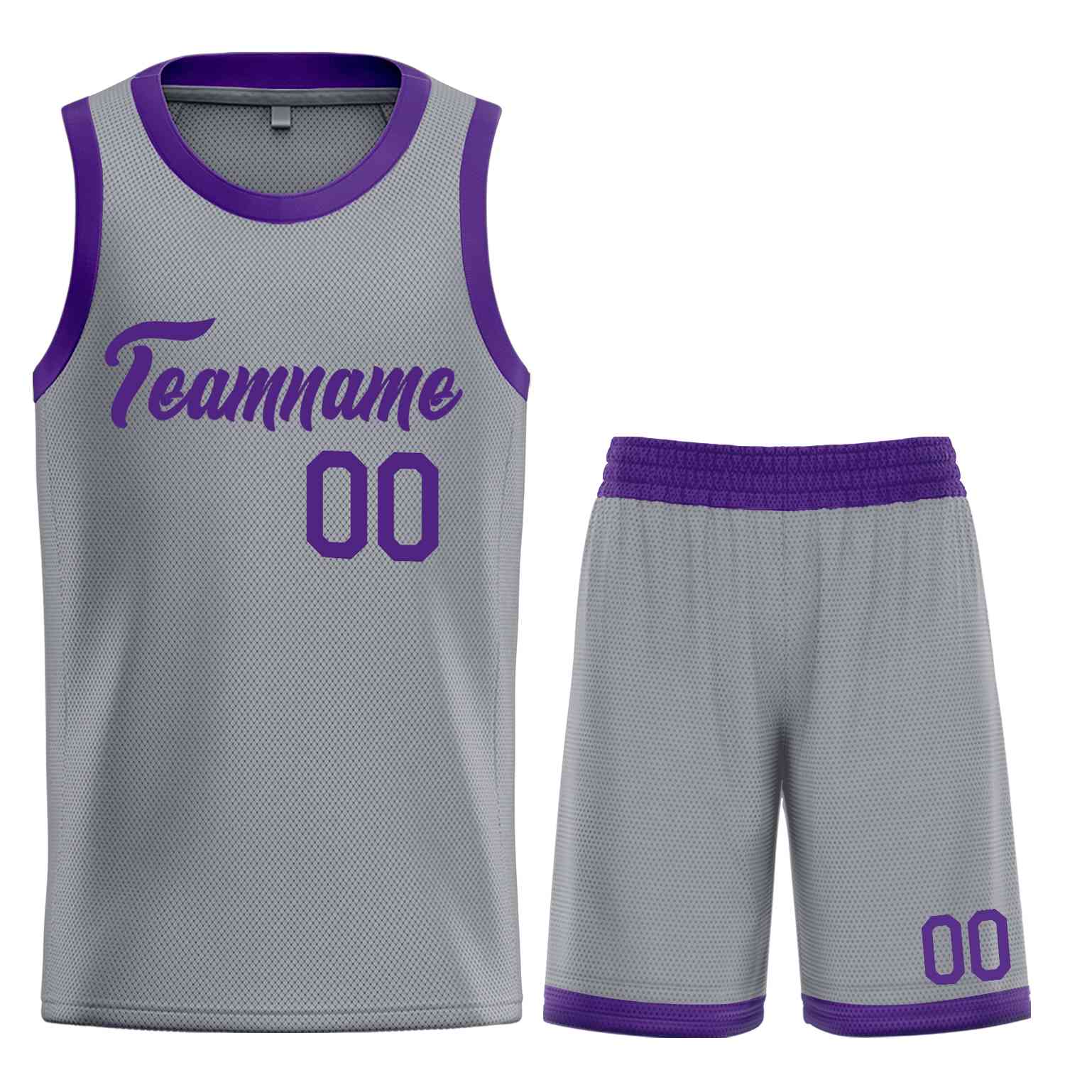 Uniforme de sport de guérison violet gris foncé personnalisé, ensembles classiques, maillot de basket-ball