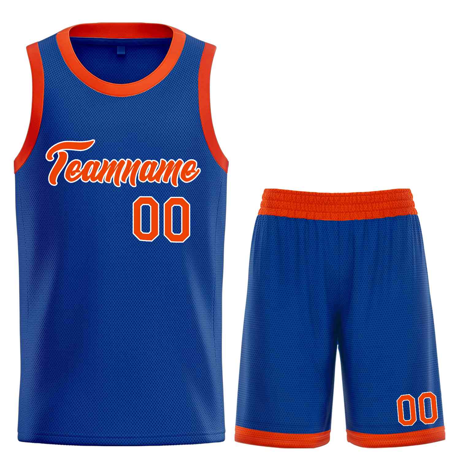 Uniforme de sport de guérison Royal Orange-blanc personnalisé, ensembles classiques, maillot de basket-ball