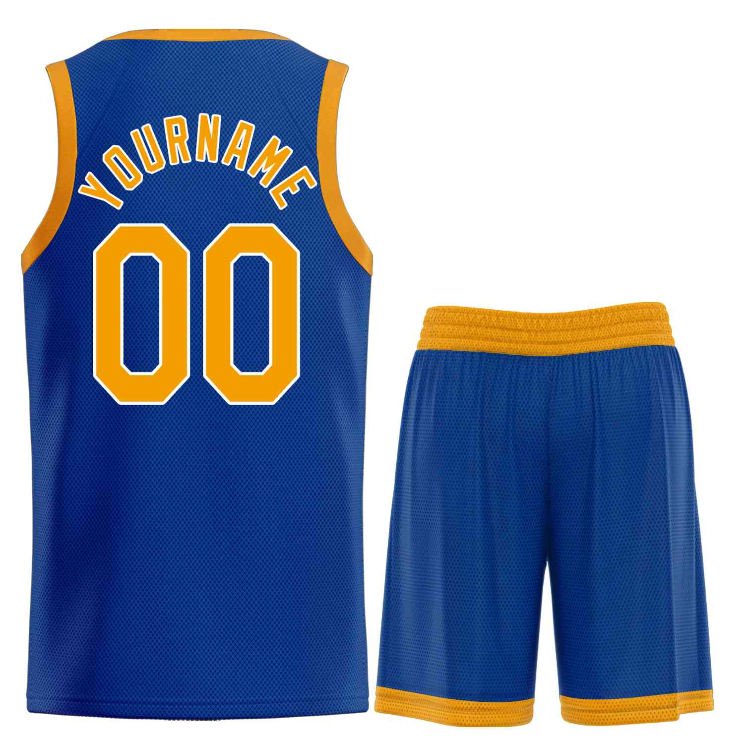 Uniforme de sport personnalisé Royal jaune-blanc, ensembles classiques de basket-ball, maillot de basket-ball