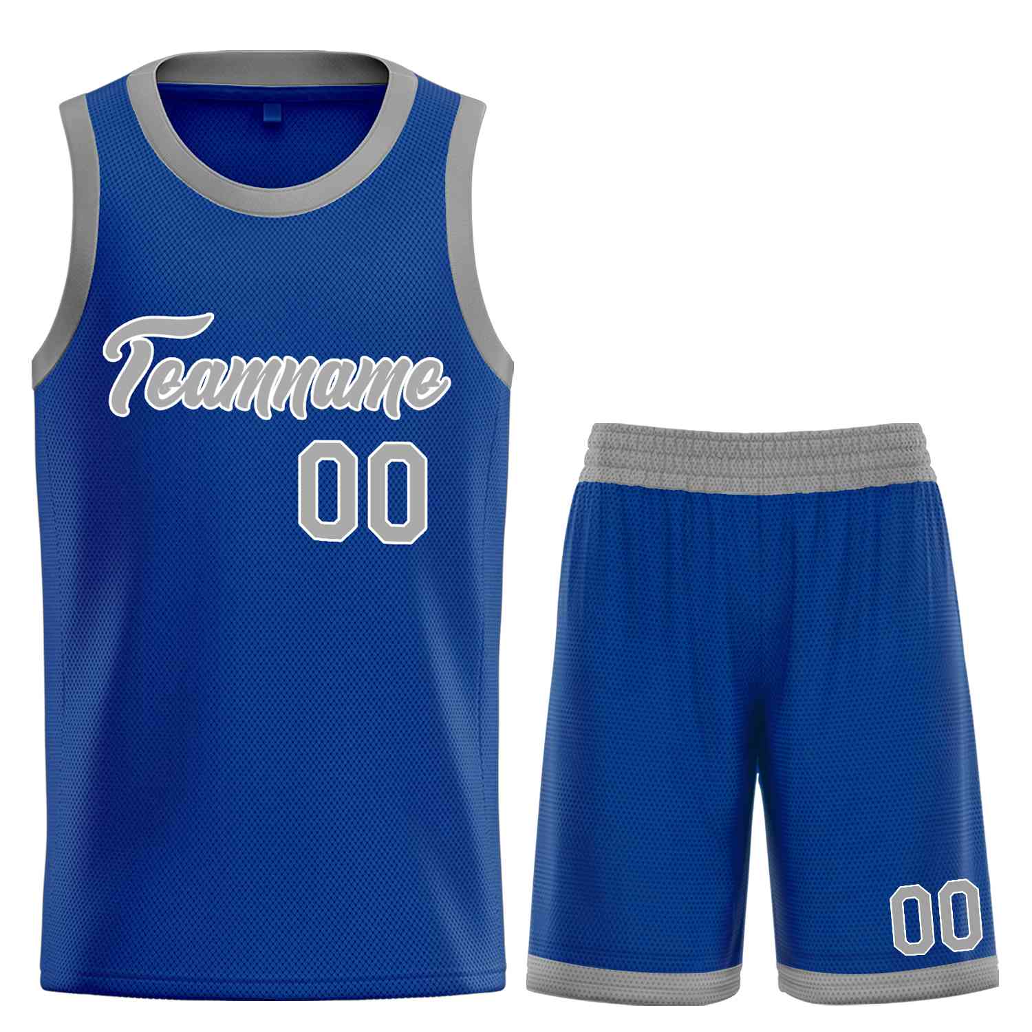 Uniforme de sport de guérison Royal gris-blanc personnalisé, ensembles classiques, maillot de basket-ball