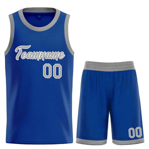 Custom Royal Gray-White Heal Sports Uniform Classic Sets Basketball Jersey