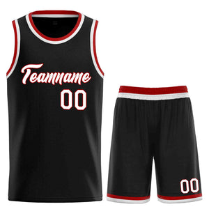 Custom Black White-Red Heal Sports Uniform Classic Sets Basketball Jersey