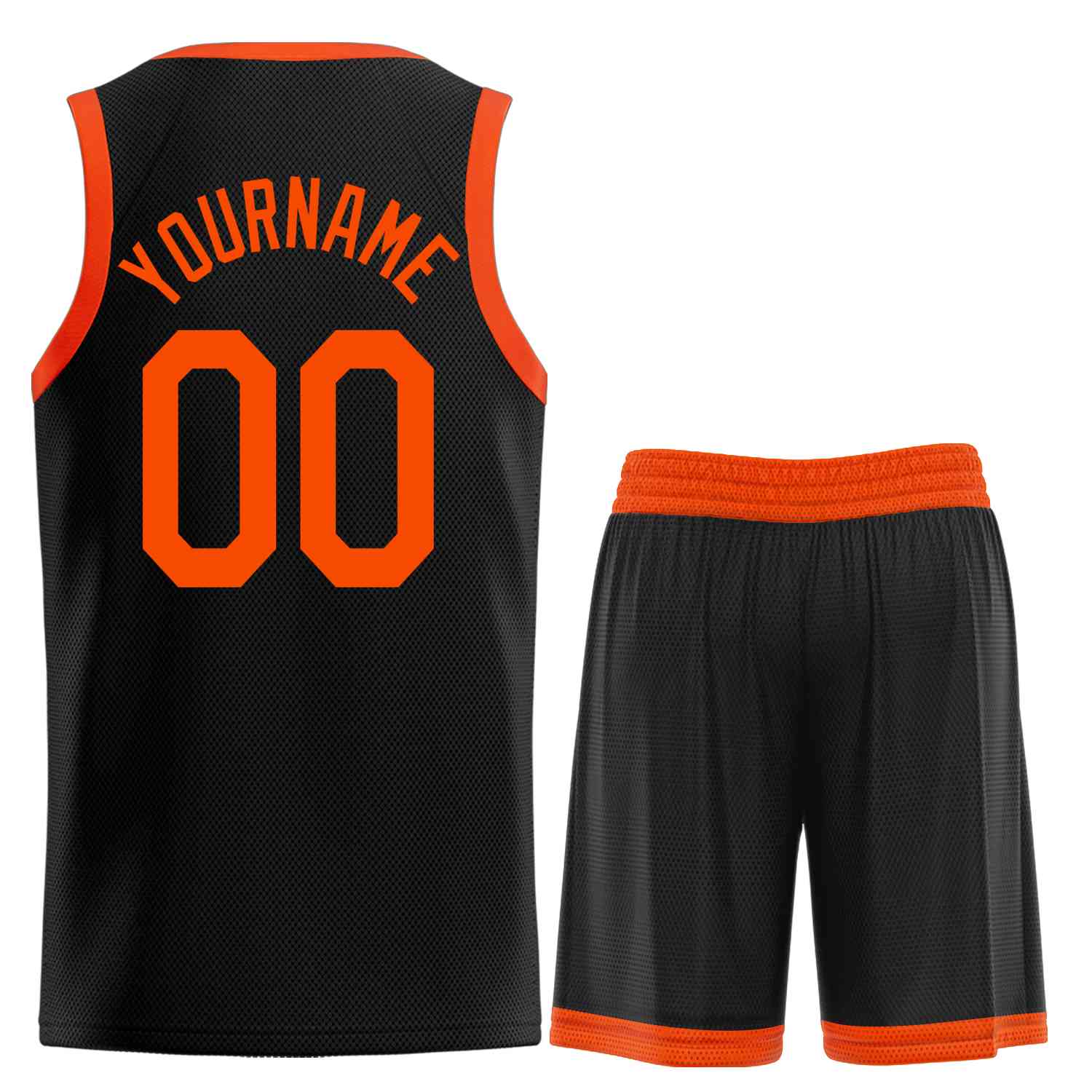 Uniforme de sport de guérison Orange noir personnalisé, ensembles classiques de maillot de basket-ball