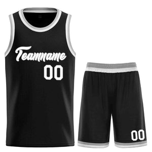 Uniforme de sport de guérison blanc noir personnalisé, ensembles classiques de maillot de basket-ball