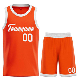 Uniforme de sport personnalisé Orange blanc, ensembles classiques de basket-ball, maillot de basket-ball