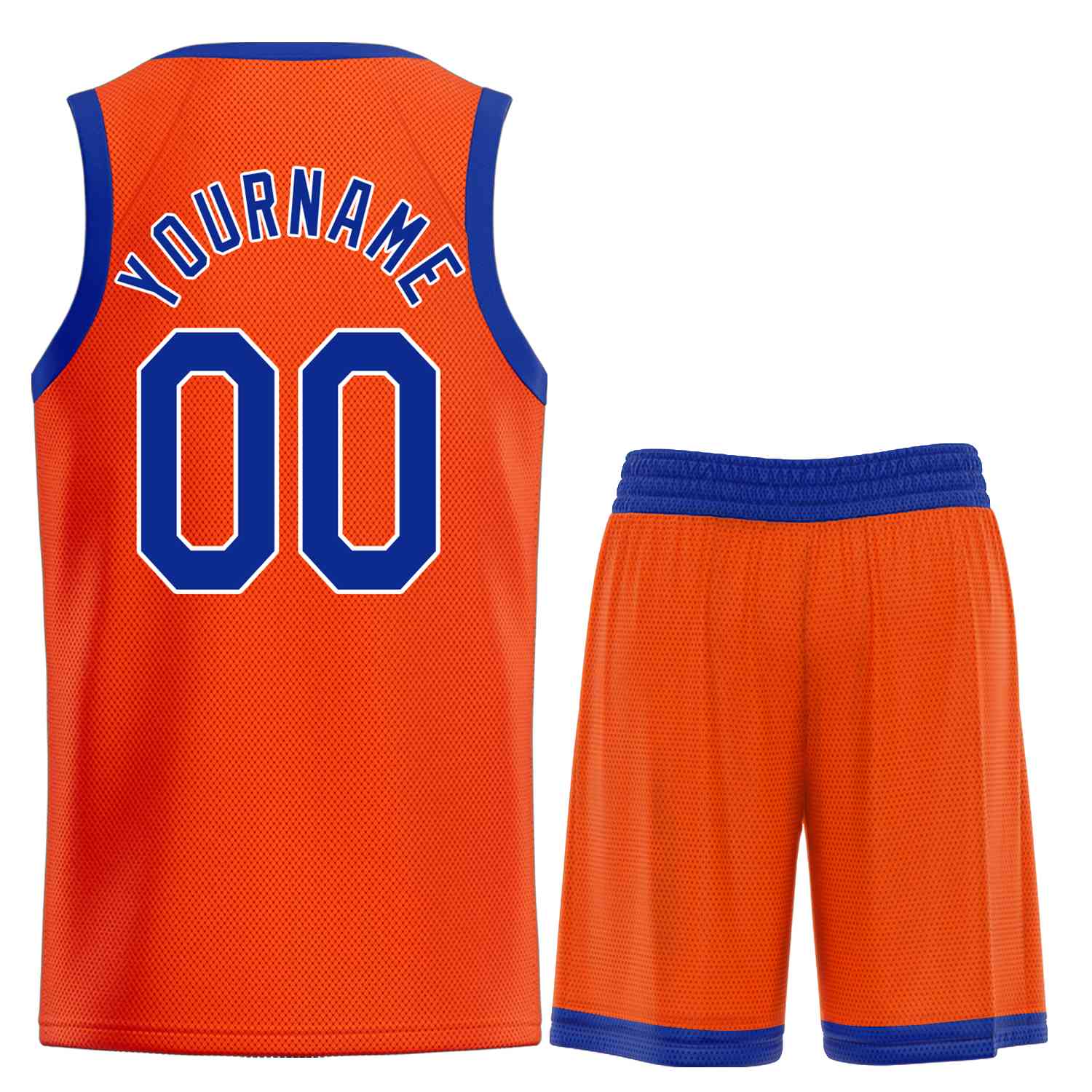 Uniforme de sport de guérison Orange Royal-blanc personnalisé, ensembles classiques, maillot de basket-ball