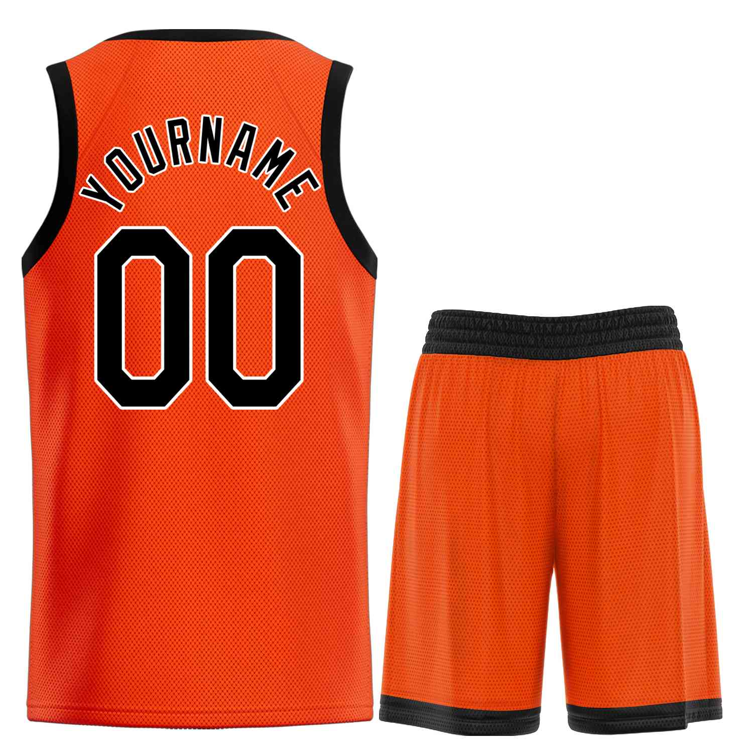 Uniforme de sport de guérison Orange noir-blanc personnalisé, ensembles classiques, maillot de basket-ball