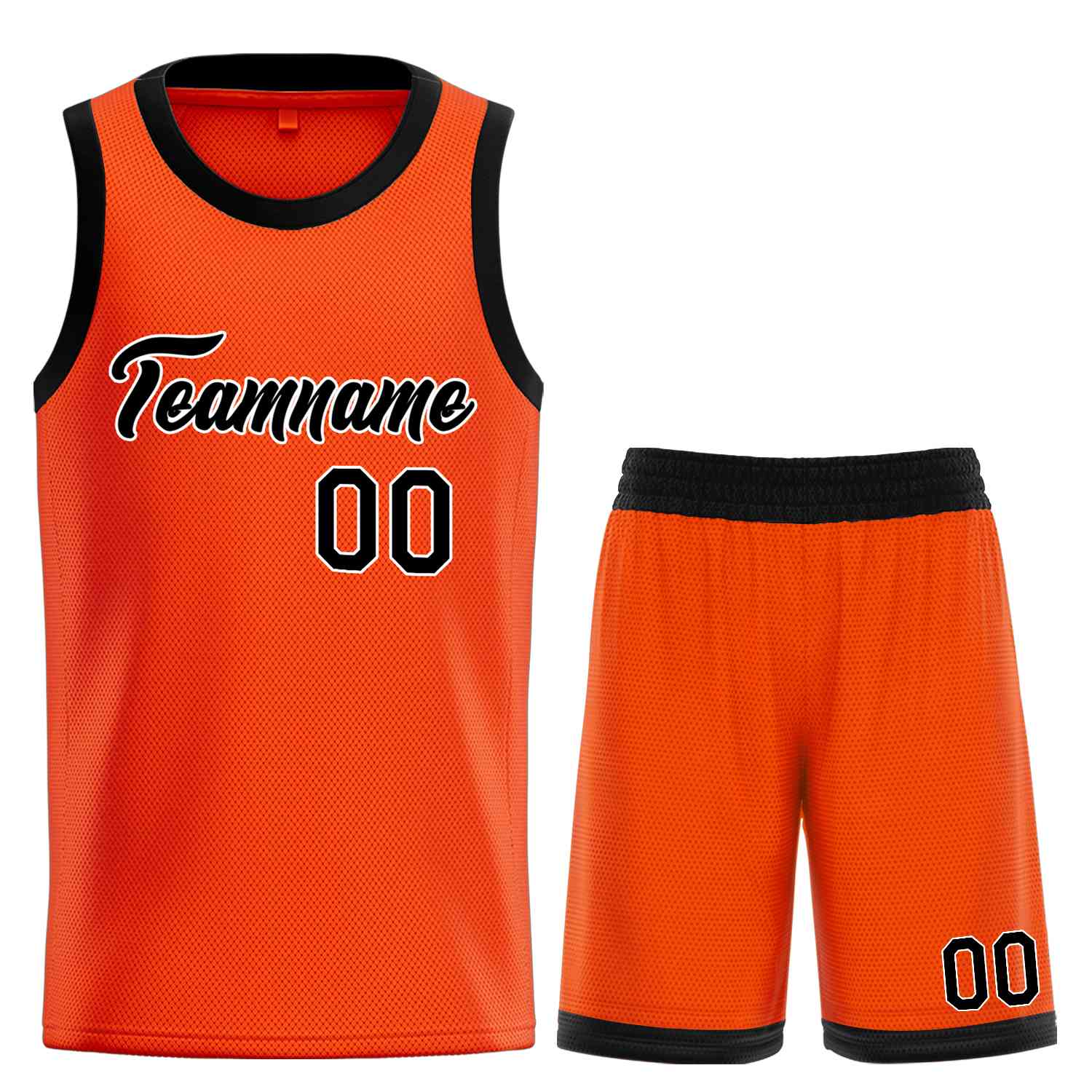 Uniforme de sport de guérison Orange noir-blanc personnalisé, ensembles classiques, maillot de basket-ball