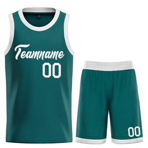 Custom Aqua White Heal Sports Uniform Classic Sets Basketball Jersey