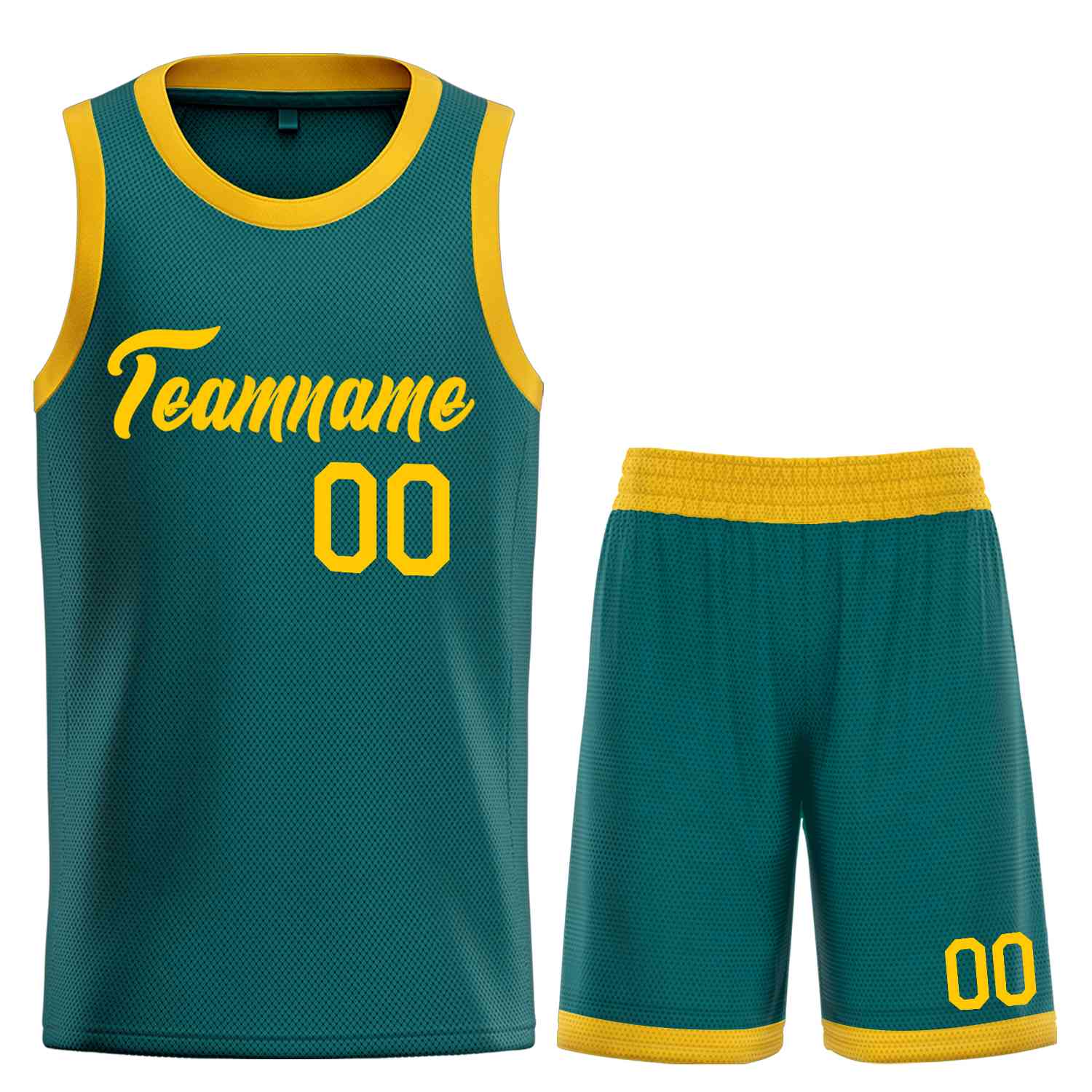 Uniforme de sport de guérison jaune Aqua personnalisé, ensembles classiques, maillot de basket-ball